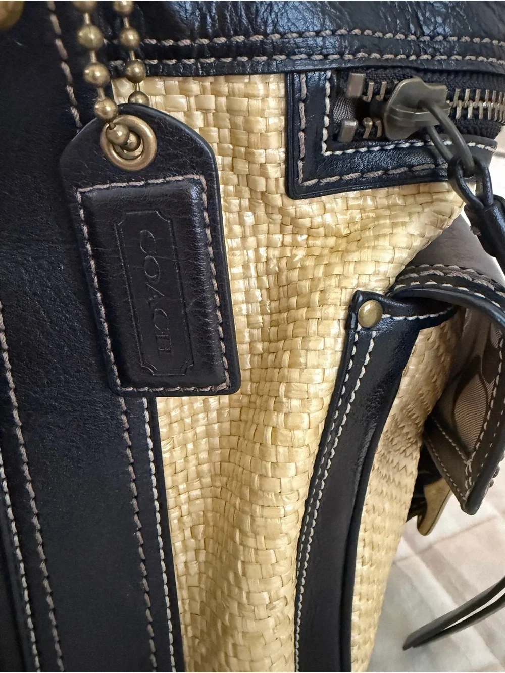 Coach Legacy Straw Tote Bag